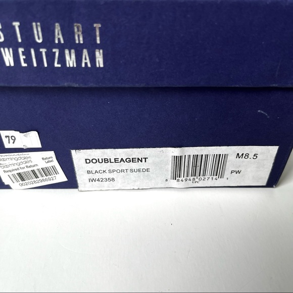 NEW IN BOX Stuart Weitzman Double Agent Black Sport/Suede Studded Mule Clogs 8.5 - Picture 7 of 13